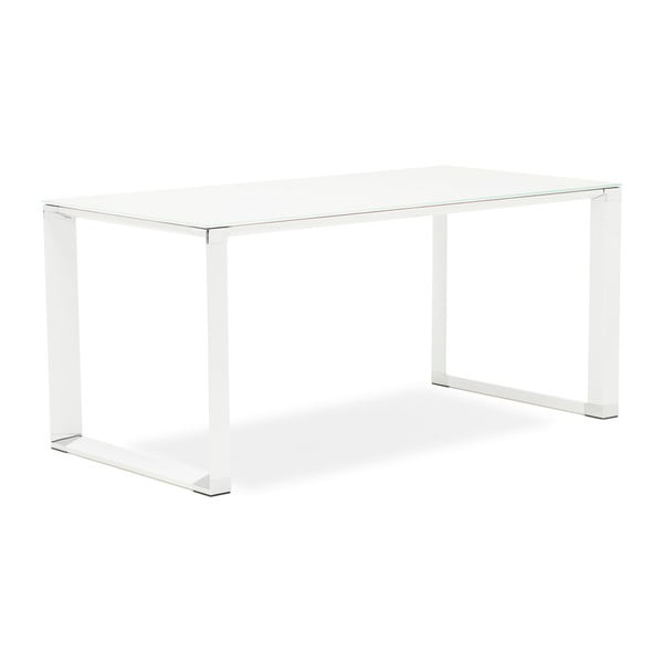 Bílý pracovní stůl se skleněnou deskou Kokoon Warner-image-1
