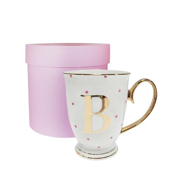 Písmenkový
  hrnek B s růžovými puntíky