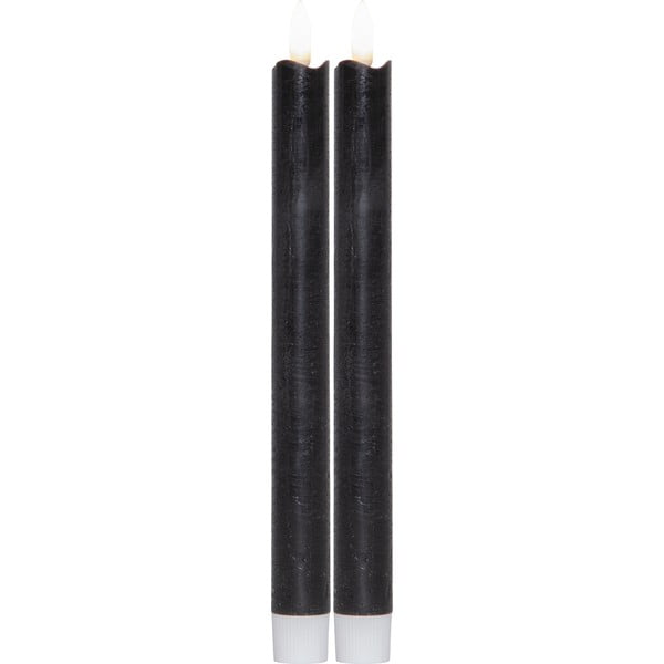 2 musta LED vahaküünla komplekt, kõrgus 25 cm Flamme - Star Trading