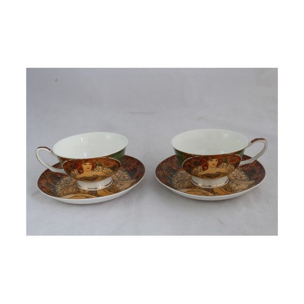 Alfons Mucha - sada 2 šálků s podšálky Snění