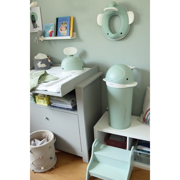 Mündivärvi plastikust mähkmete prügikast 25 l Whale - Kindsgut-image-1