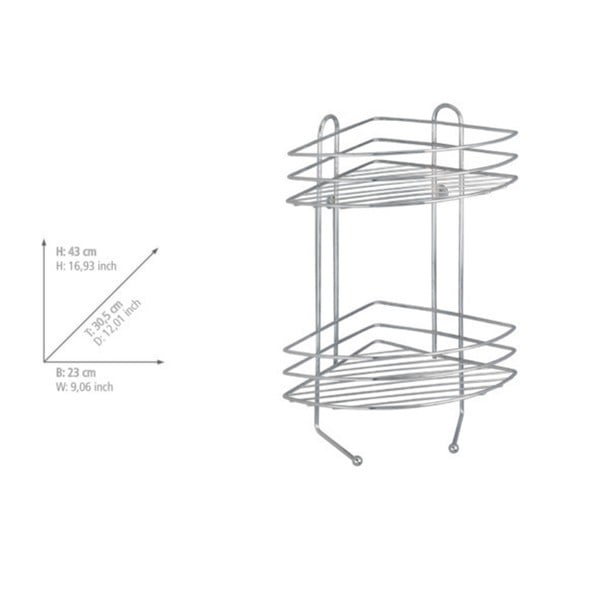 Eksklusiivne kahetasandiline kroomitud nurgariiul - Wenko-image-4