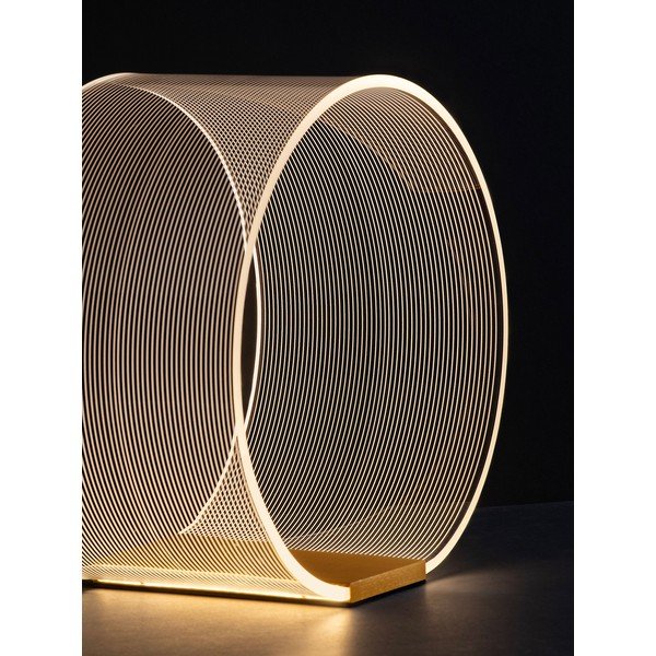 Alumiiniumist LED-laualamp, kuldse värvi, hämardatav ja akrüülklaasist varjuga (kõrgus 28 cm) Valentin - Nova Luce-image-2
