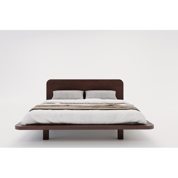 Tumepruun pöögipuidust kaheinimesevoodi 200x200 cm Japandic - Skandica-image-3