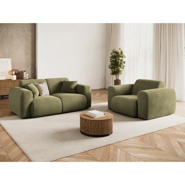 Khaki sametdiivan 170 cm Molino - Micadoni-image-1