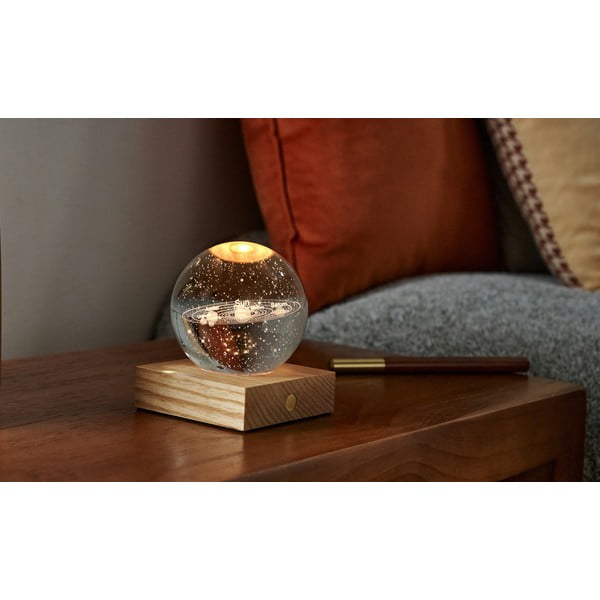 Tumepruun timmitav klaasist lambivari (kõrgus 12 cm) Amber - Gingko-image-3