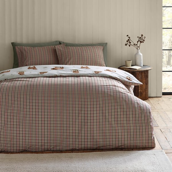 Pruun/beež pikendatud voodipesu kaheinimesevoodile 230x220 cm Angus Highland Cow - Catherine Lansfield-image-2