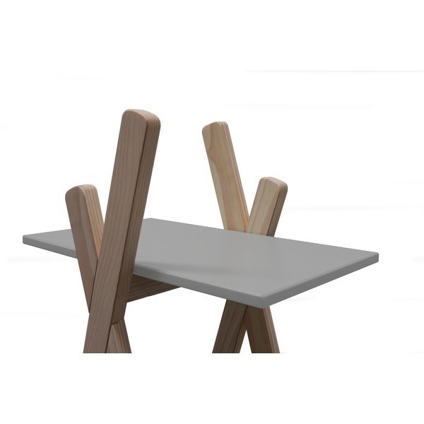 Laste raamaturiiul hallide riiulitega, millel on männipuidust konstruktsioon Elisa - Marckeric-image-4