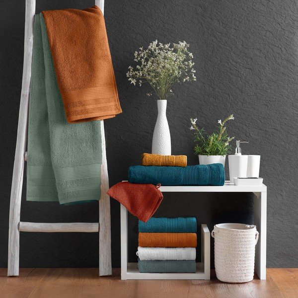 Frotee-puuvillane rätik telliskivi värvi 50x90 cm Tendresse - douceur d'intérieur-image-3