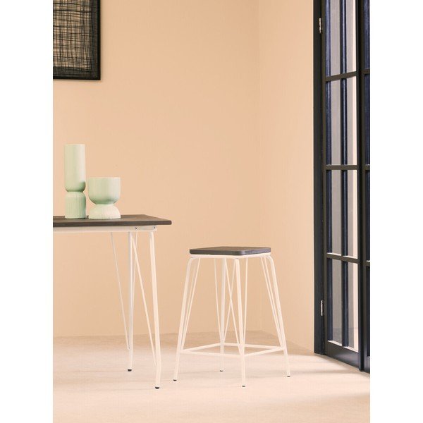 Valge/tume naturaalse jalakapuust tool District - Premier Housewares-image-3