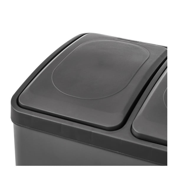 Roostevabast terasest pedaaliga prügikast sorteeritud jäätmete jaoks 40 l Litros - Casa Selección-image-4
