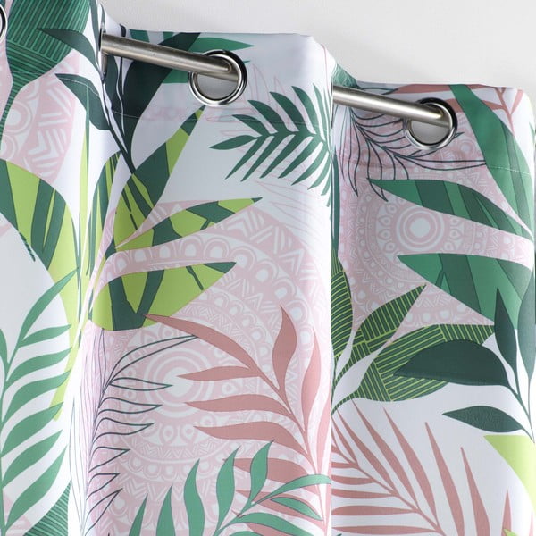 Roheline-roosa kardin 140x260 cm Assana - douceur d'intérieur-image-1