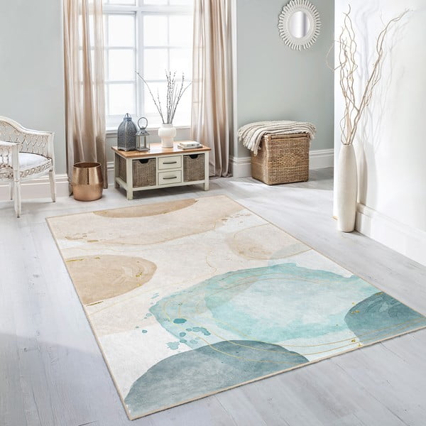 Kreem-türkiissinine pestav vaip 160x230 cm Puddle - Mila Home-image-1