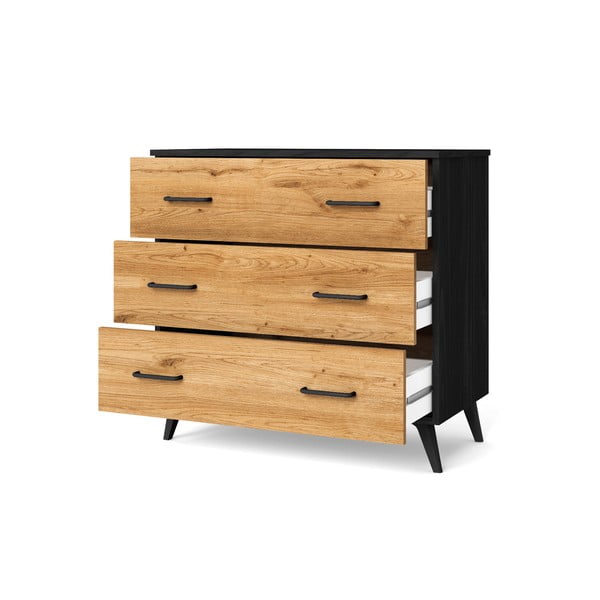 Must/loomulik madal kapp tammepuust 80x72 cm Indus - Marckeric-image-2