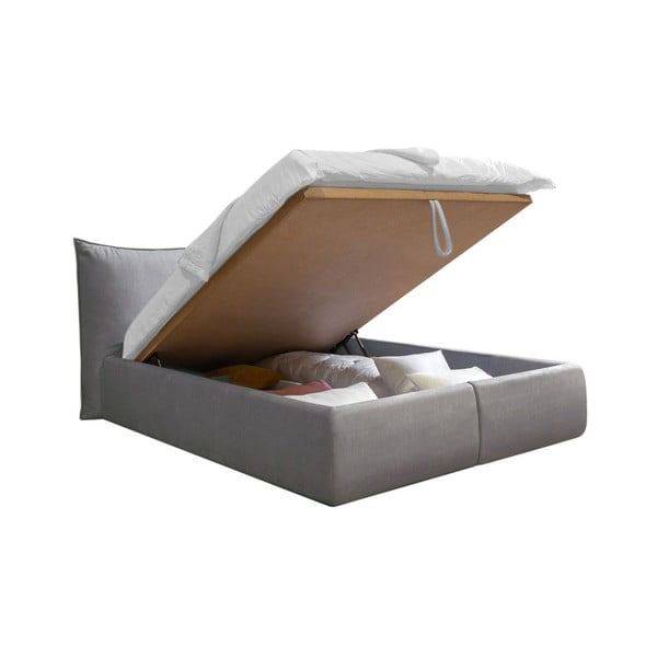 Helehall polsterdatud kaheinimesevoodi koos voodipõhja ja panipaigaga 160x200 cm Jade - Bobochic Paris-image-3