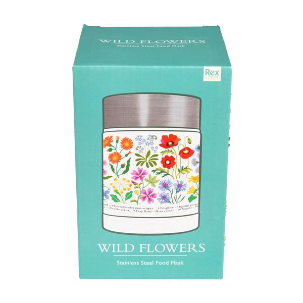Kreem-hõbedane laste termos (toidule) 450 ml Wild Flowers - Rex London-image-3