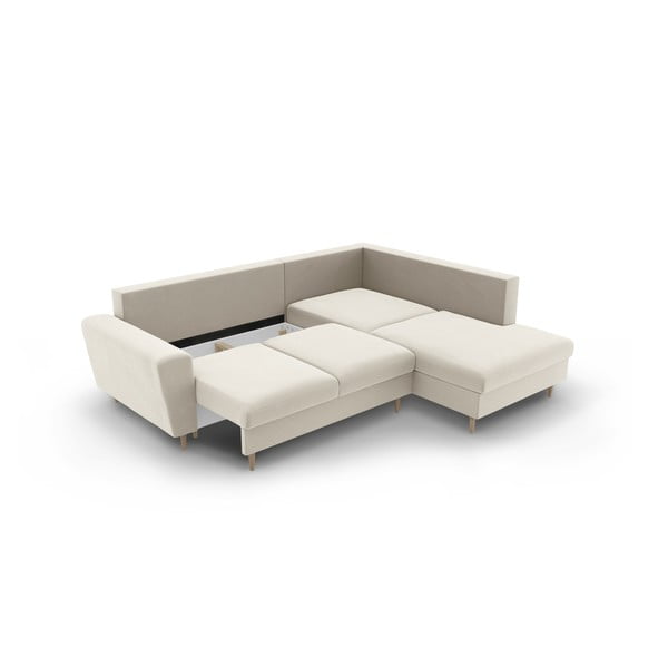 Beež sametist panipaigaga nurgadiivanvoodi (parem nurk/"L"-kujuline) Kyoto - Cosmopolitan Design-image-3