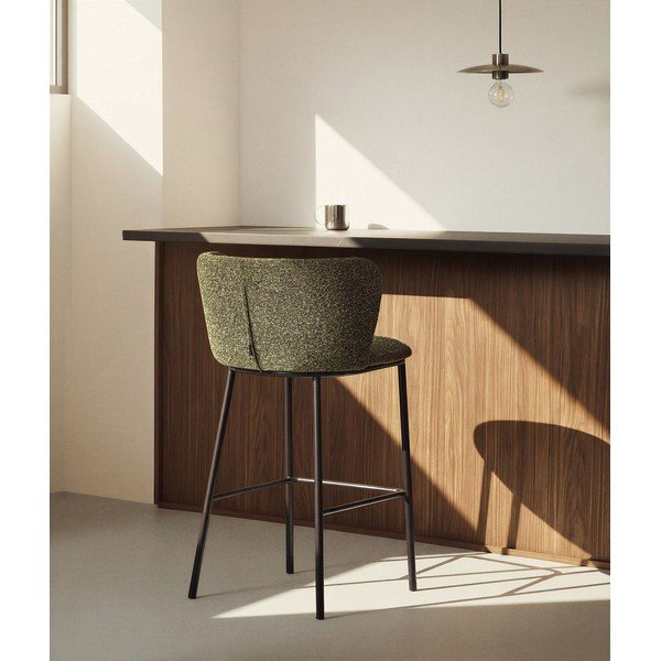 Tumeroheline polsterdatud baaritool (istme kõrgus 75 cm) Ciselia - Kave Home-image-2
