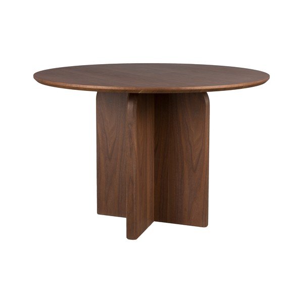 Ümmargune söögilaud pähklipuust dekoratsiooniga, ø 120 cm Laurent - White Label