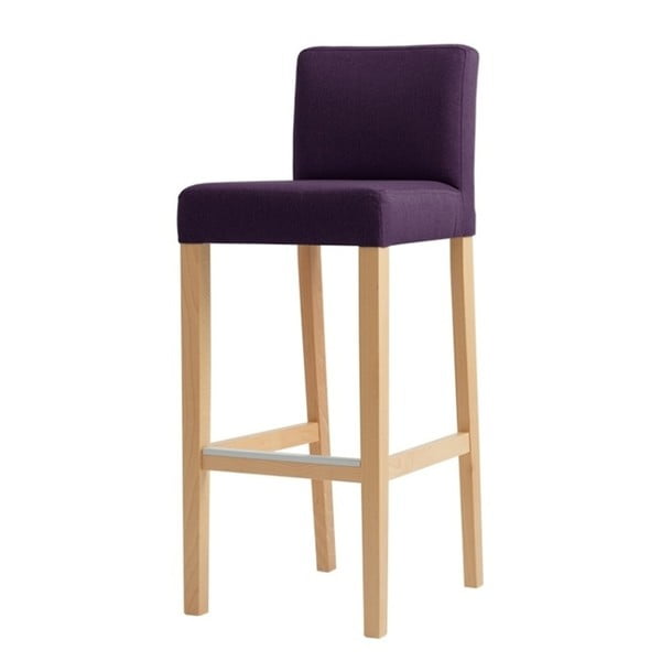 Fialová barová židle s přírodními nohami Custom Form Wilton