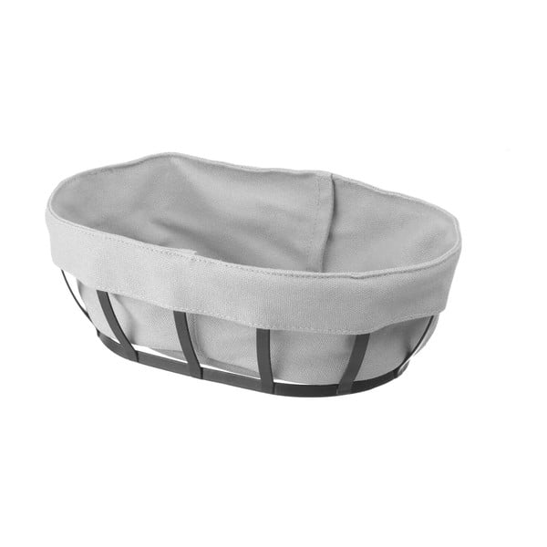 Musta ja halli värvi leivakorv tekstiilvoodriga , 16 x 25 cm - Hendi-image-2