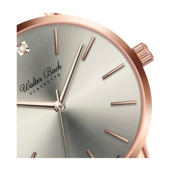 Dámské hodinky s 1 diamantem a páskem z nerezové oceli Walter Bach Diamond-image-3