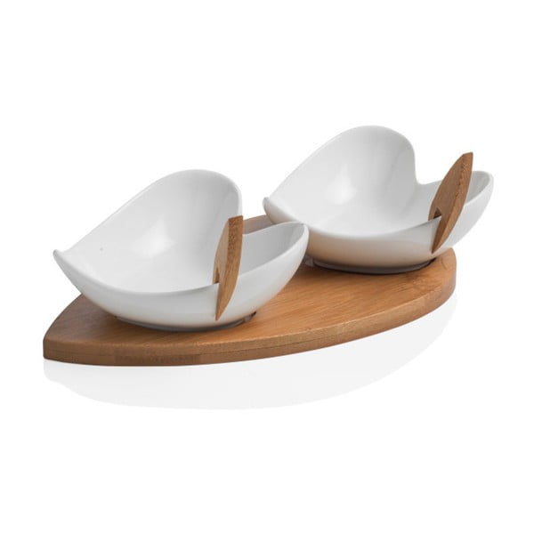 2 serveerimiskausi komplekt koos bambustaldriku ja kahe Coeur Blanc varrega. - Brandani-image-1