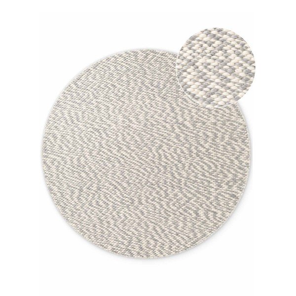 Helehall/kreemikas käsitsi kootud villane ümmargune vaip ø 160 cm Lyon Beans - Elle Decoration