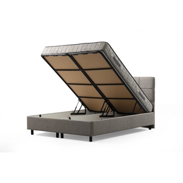 Helehall polsterdatud kaheinimesevoodi koos voodipõhja ja panipaigaga 160x200 cm Vitalia - Kalune Design-image-2