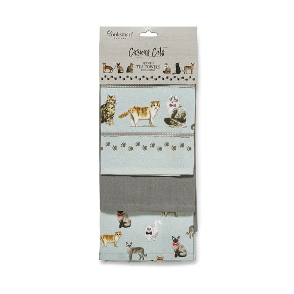 Köögirätikud ja potialus komplektis 4 tk Curious Cats – Cooksmart ®-image-3