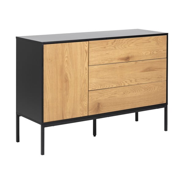 Must madal kummut tammedekooriga 120x82 cm Seaford - Actona-image-2