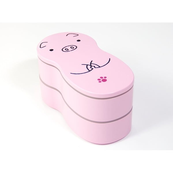 Růžový svačinový box Joli Bento Animaux, 540 ml