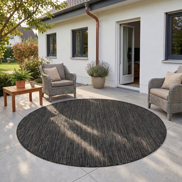 Must ümmargune sise- ja õuevaip ø 80 cm Mira 1450 - Ayyildiz Carpets-image-1