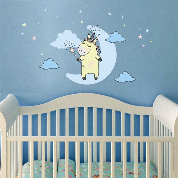 Sada nástěnných dětských samolepek Ambiance Unicorn in The Sky-image-1