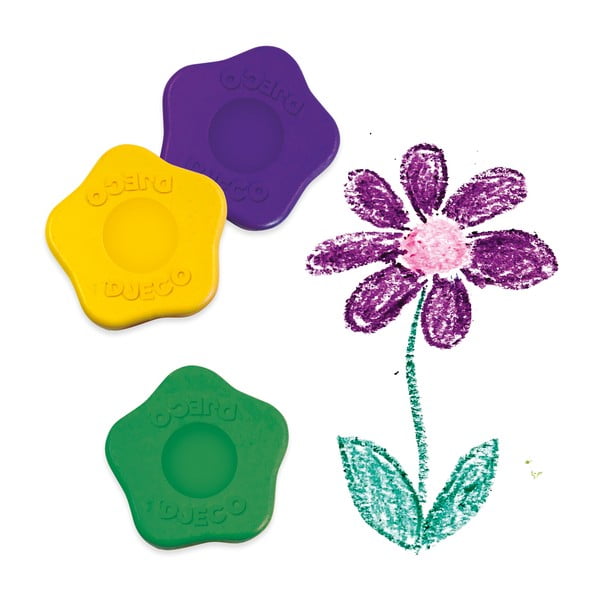 12 värvilise kriidi komplekt lillekarbis - Djeco