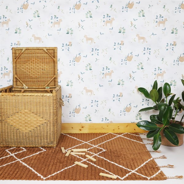 Pruun käsitsi valmistatud puuvillane vaip , 100 x 150 cm Lassa - Nattiot-image-1