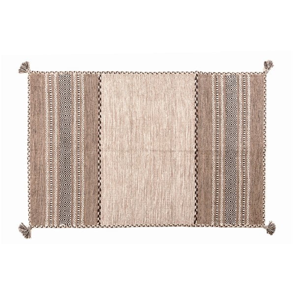 Béžovohnědý ručně tkaný koberec Navaei & Co Kilim Tribal 605, 170 x 110 cm