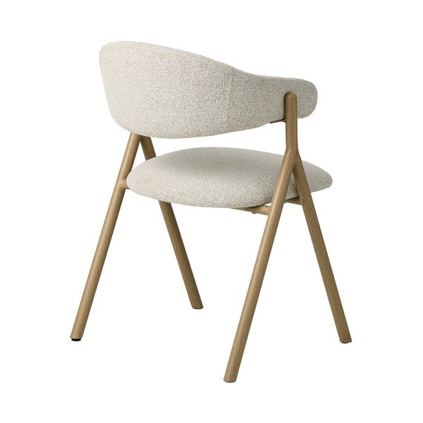 Kreemjas/naturaalse polstriga söögitool käetugedega Frances - Unique Furniture-image-1