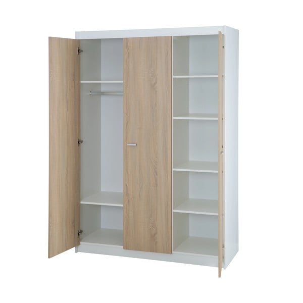 Laste tammepuust riidekapp valge-puiduvärvi 131x190 cm Gabriella - Roba-image-3