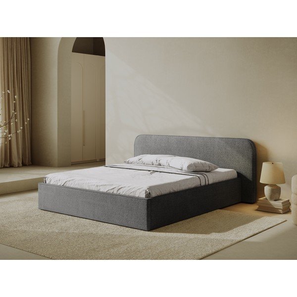 Tumehall polsterdatud kaheinimesevoodi koos panipaiga ja voodipõhjaga 160x200 cm Elizabeth - Micadoni-image-1