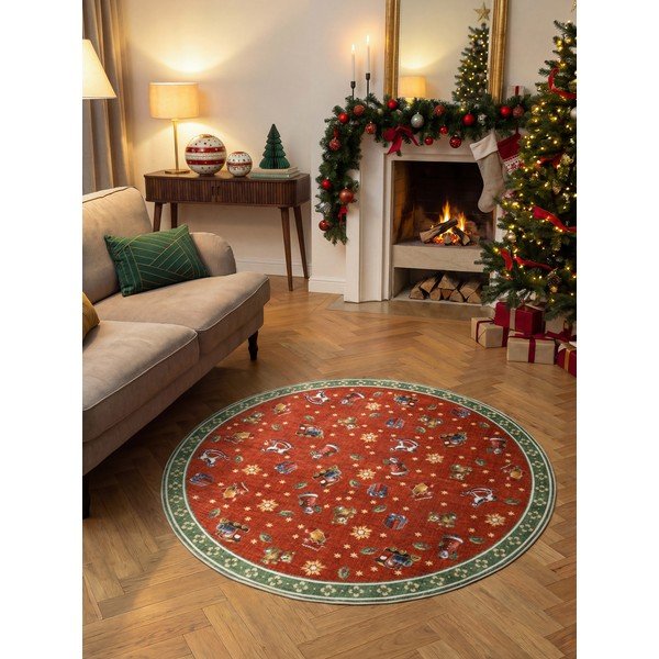 Punane/roheline ümmargune vaip jõulumotiiviga ø 200 cm Toy's Delight Nostalgic Noel Red Green - Villeroy&Boch-image-1