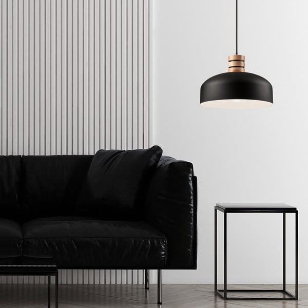 Must rippvalgusti metallist varjuga ø 30 cm Cosmo - LAMKUR-image-1