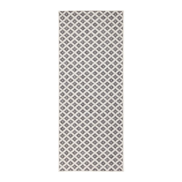 Šedo-krémový oboustranný koberec vhodný i na ven Bougari Nizza, 80 x 150 cm