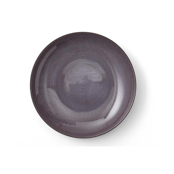 Černá kameninová servírovací mísa s vnitřní glazurou ve fialové barvě Bitz Mensa, průměr 40 cm-image-2