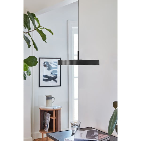 Must LED rippvalgusti metallist lambivarjuga ø 31 cm Asteria Mini - UMAGE-image-1