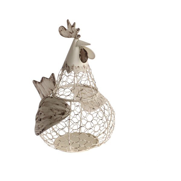 Dekorativní kovový košík ve tvaru slepice Dakls Easter Chicken