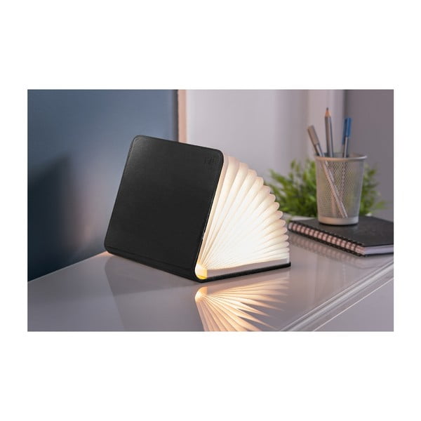 Must LED laualamp tekstiilist varjuga (kõrgus 2,5 cm) Booklight – Gingko-image-4