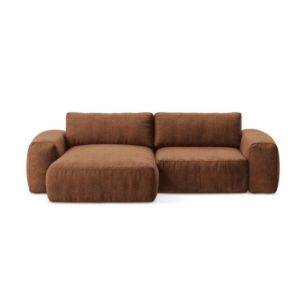 Terrakota värvi šenill-nurgadiivanvoodi (vasak nurk/diivanvoodiga) Kuki - Makamii