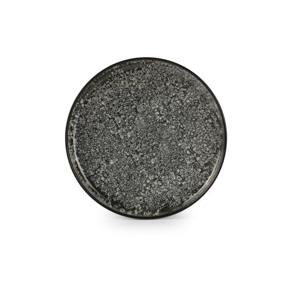 Must/kreemikas kivikeraamiline magustoidutaldrik ø 20 cm Gravel - ONA