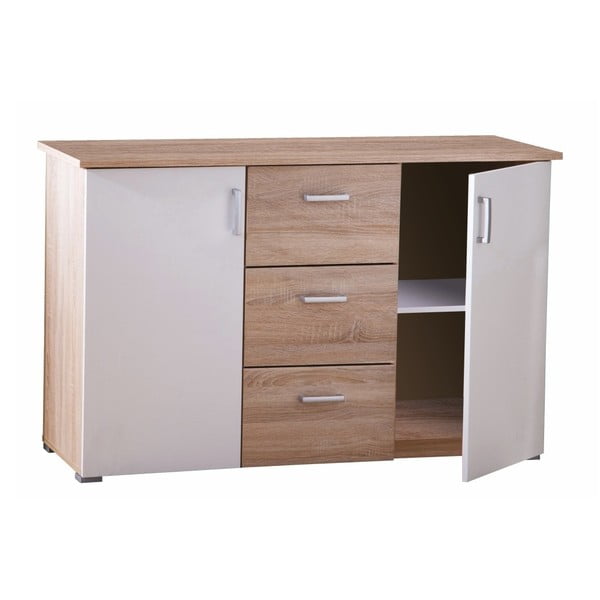 Dvoudveřová komoda se 3 zásuvkami v dekoru dřeva 13Casa Function-image-1